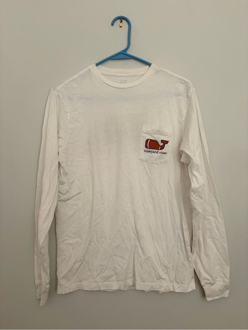Vineyard Vines Men's White Long-Sleeve Pocket Tee